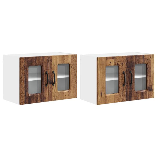 vidaXL Arm&aacute;rio de Cozinha Kalmar 2 pcs Madeira antiga 60 x 31 x 40 cm