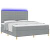 vidaXL Cama Box Spring LED Cinzento-claro 180 x 200 cm tecido