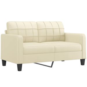 vidaXL Sof&aacute; de 2 lugares 140 cm couro artificial cor creme