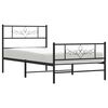 vidaXL Estrutura de cama com cabeceira e p&eacute;s 90x190 cm metal preto
