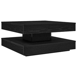 vidaXL Mesa de centro rotativa a 360 graus 70x70x34,5 cm preto