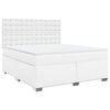 vidaXL Cama com molas/colch&atilde;o 180x200 cm couro artificial branco