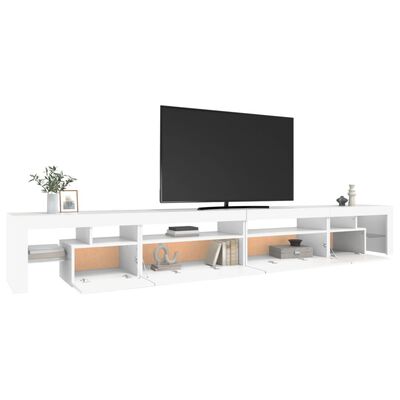vidaXL Móvel de TV com luzes LED 290x36,5x40 cm branco