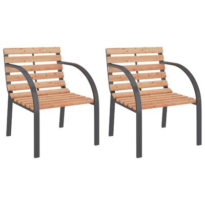 vidaXL Cadeiras de jardim 2 pcs madeira