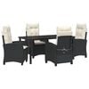 vidaXL Conjunto de Jantar para Jardim 5 unid. Preto vime PE
