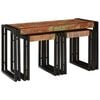 vidaXL Mesa de Ninho 3 unid. Marrom e Preto 82 x 40 x 45 cm