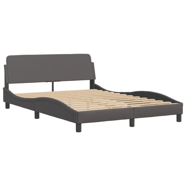 vidaXL Cama com colch&atilde;o Hvar 120x200 cm couro artificial cinzento