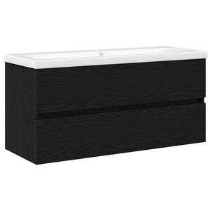 vidaXL Arm&aacute;rio para Pia de Banheiro Carvalho Preto 100 x 39 x 62 cm