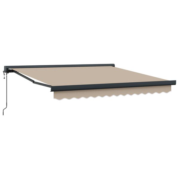 vidaXL Toldo Bege 350 x 250 cm Poli&eacute;ster e Alum&iacute;nio