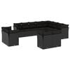 vidaXL 12 pcs conjunto de sof&aacute;s de jardim c/ almofad&otilde;es vime PE preto