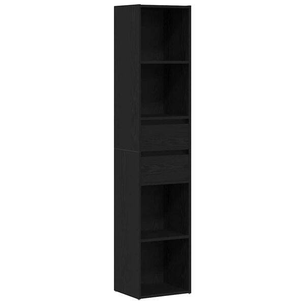vidaXL Gabinete de Livros Carvalho Preto 36 x 30 x 171 cm