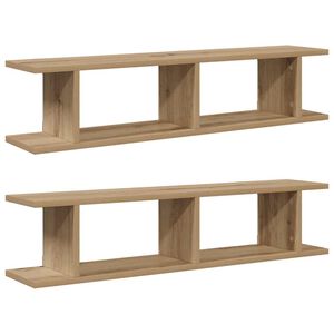 vidaXL Prateleiras parede 2 pcs deriv. madeira carvalho artisiano