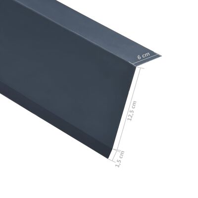 vidaXL Placas p/ borda de telhado em L 5 pcs 170 cm alumínio antracite
