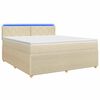 vidaXL Cama box spring com colch&atilde;o Creme 160 x 200 cm Tecido