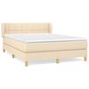 vidaXL Cama com molas/colch&atilde;o 140x200 cm tecido cor creme