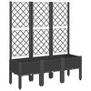 vidaXL Vaso/floreira de jardim c/ treli&ccedil;a 120x40x142 cm PP preto