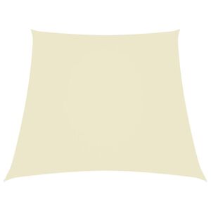 vidaXL Para-sol estilo vela tecido oxford trap&eacute;zio 2/4x3 m creme