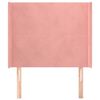 vidaXL Cabeceira de cama c/ abas veludo 93x16x118/128 cm rosa