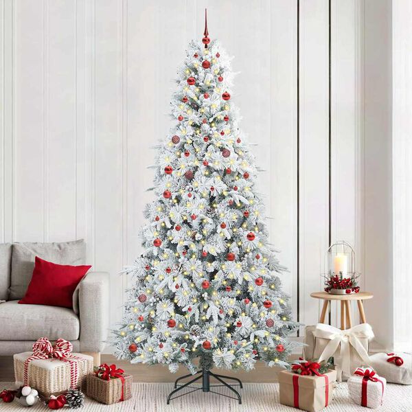 vidaXL &Aacute;rvore de Natal Articulada Artificial Branco 240 cm PE e PVC