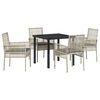 vidaXL Conjunto de Jantar para Jardim 5 unid. Cinzento-claro vime PE