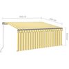 vidaXL Toldo retr&aacute;til manual com estore 3,5x2,5 m amarelo e branco