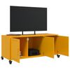 vidaXL Móvel de TV 100,5x39x43,5 cm aço amarelo mostarda