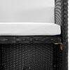 vidaXL 11 pcs conjunto jantar exterior com almofadões vime PE preto