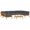 vidaXL 6 pcs conj. sof&aacute;s paletes p/ jardim c/ almofad&otilde;es ac&aacute;cia maci&ccedil;a