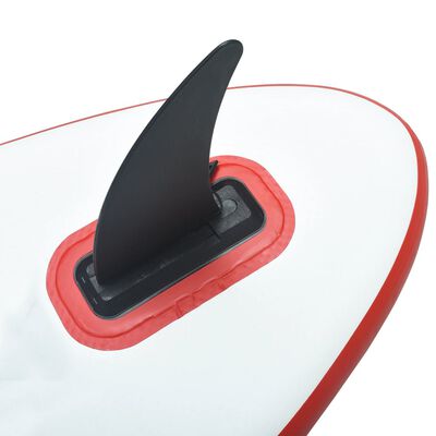 vidaXL Conjunto prancha paddle SUP insuflável c/ vela vermelho/branco