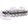 vidaXL 15 pcs conjunto jantar p/ jardim c/ almofad&otilde;es vime PE cinzento