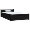vidaXL Estrutura de cama c/ gavetas 90x190 cm Single preto