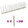 vidaXL Conjunto 6 picos para p&aacute;ssaros e pombos 5 filas 3 m pl&aacute;stico