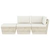 vidaXL 3 pcs conjunto lounge de paletes + almofad&otilde;es madeira de abeto