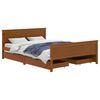 vidaXL Estrutura cama c/ 4 gavetas 160x200cm pinho maci&ccedil;o castanho mel