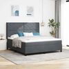 vidaXL Cama Box com colch&atilde;o Cinza Escuro 180 x 200 cm Veludo