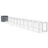 vidaXL Casota p/ c&atilde;es c/ parque 110x1221x110cm a&ccedil;o galvaniz. antracite