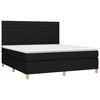 vidaXL Cama box spring c/ colch&atilde;o e LED 160x200 cm tecido preto