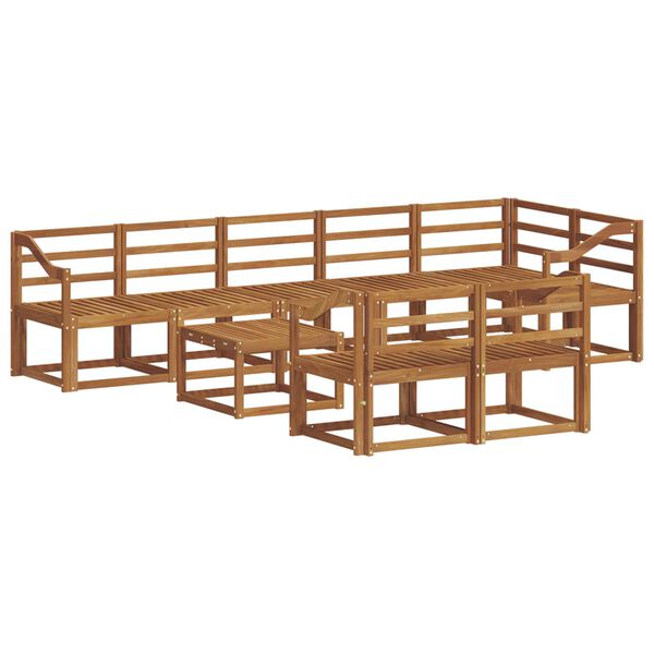 vidaXL Conjunto de Sof&aacute;s para Exterior 9 pcs Natural