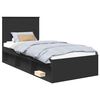 vidaXL Estrutura da Cama Preto 100 x 200 cm Madeira de Pinheiro S&oacute;lida