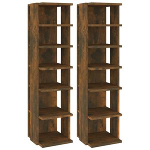 vidaXL Sapateiras 2pcs 27,5x27x102cm derivados madeira carvalho fumado