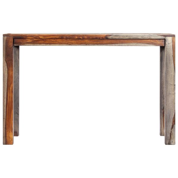 vidaXL Mesa de jantar 118x60x76 cm madeira de ac&aacute;cia maci&ccedil;a cinzento