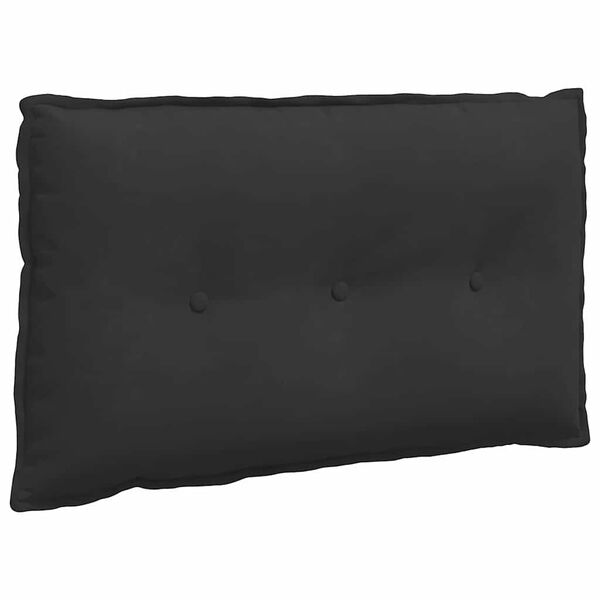 vidaXL Travesseiro para Costas Preto 80 x 50 cm Tecido de Microfibra