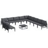 vidaXL Conjunto de Sof&aacute; de Jardim 12 unid. Preto A&ccedil;o