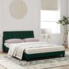 vidaXL Cama com colch&atilde;o Hanko 120x200 cm veludo verde-escuro