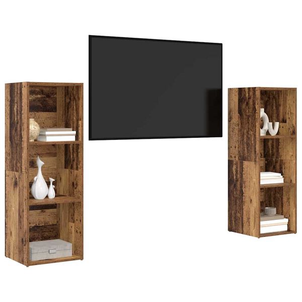 vidaXL Conjunto de m&oacute;vel de TV 2 pcs Madeira Antiga 107 x 35 x 37 cm