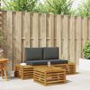 vidaXL Conjunto de Sof&aacute;s para Exterior 3 Pe&ccedil;a Natural e Antracite