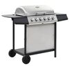 vidaXL Grelhador/BBQ a g&aacute;s 6 zonas de cozinhar a&ccedil;o inoxid&aacute;vel prateado