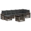 vidaXL Conjunto de Sof&aacute; de Jardim 8 unid. Cinza e Cinza Escuro vime PE