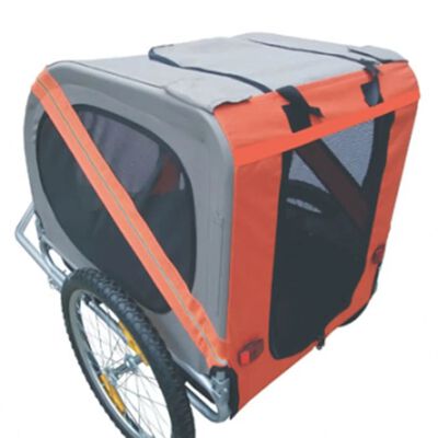 vidaXL Reboque de bicicletas para cães, laranja