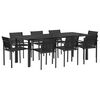 vidaXL Conjunto de M&oacute;veis para Exterior 9 unid. Preto e Anthracite
